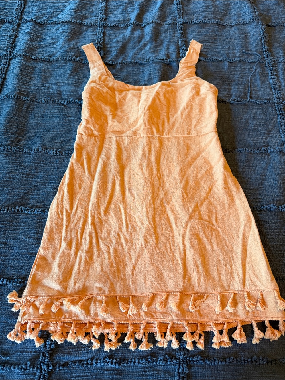 Lulu's Coral Orange Tassel Mini Dress